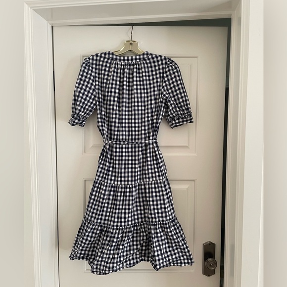 Draper James Loretta Nassau Navy and White Gingham Shirt Dress Size Small - Picture 5 of 5